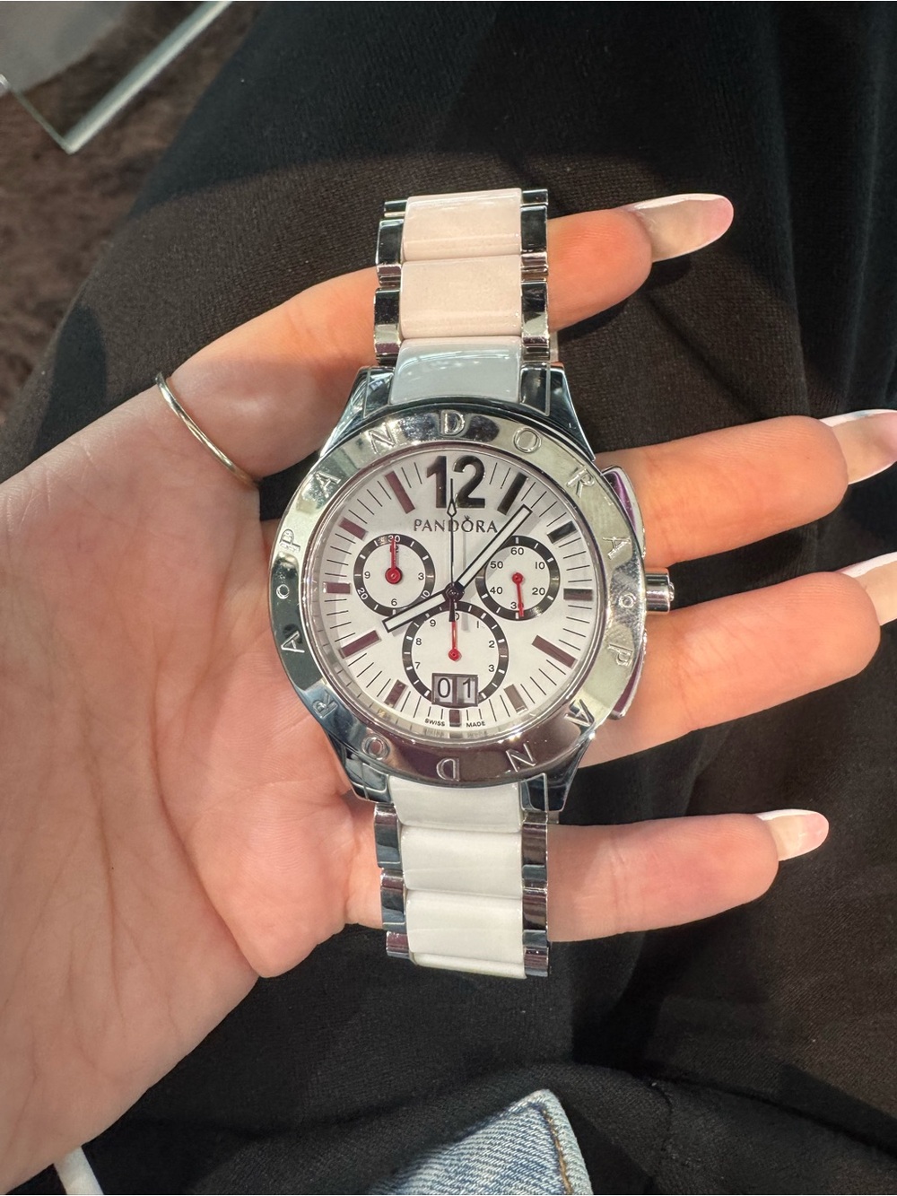 New Pandora Imagine Grand C Chronograph White Ceramic Stainless Steel Watch